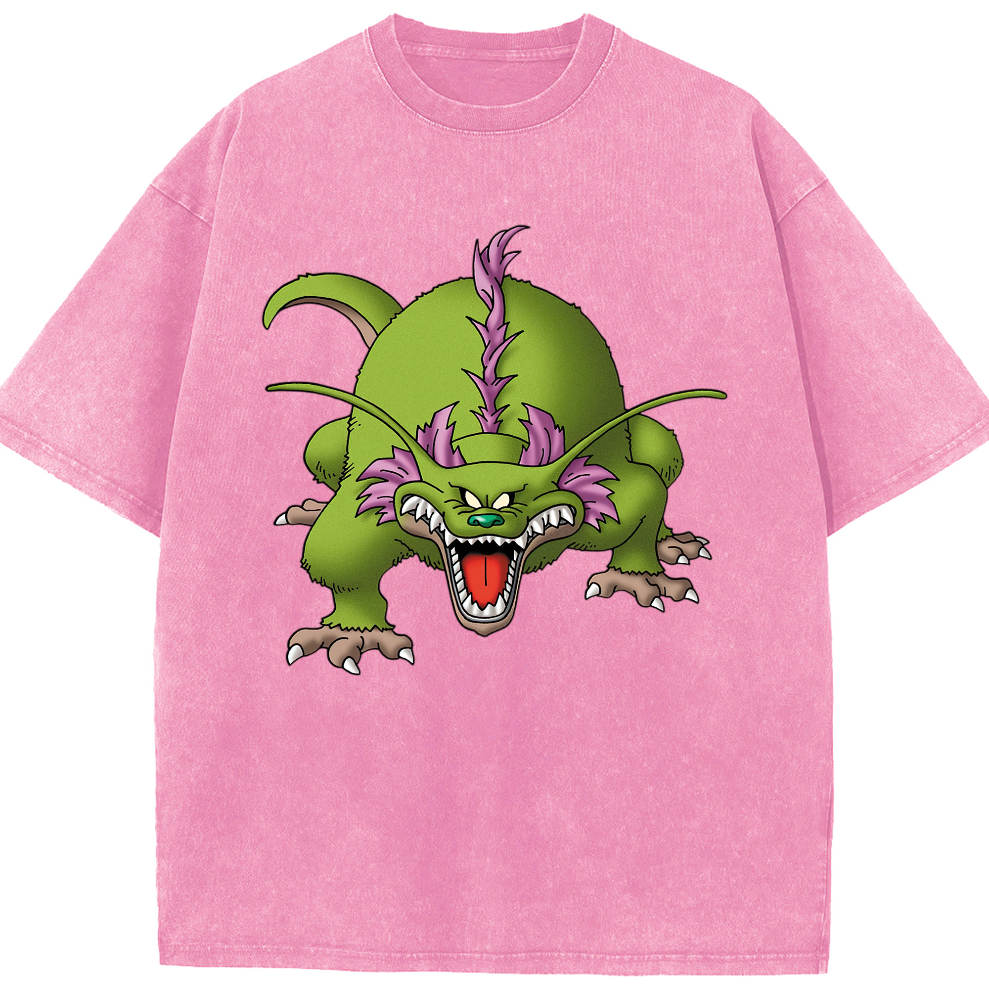 （画像用） ドラゴンクエスト Doragon Kuesuto Dragon Quest 綿100% ヴィンテージ風 半袖Tシャツ（フロントプリント）